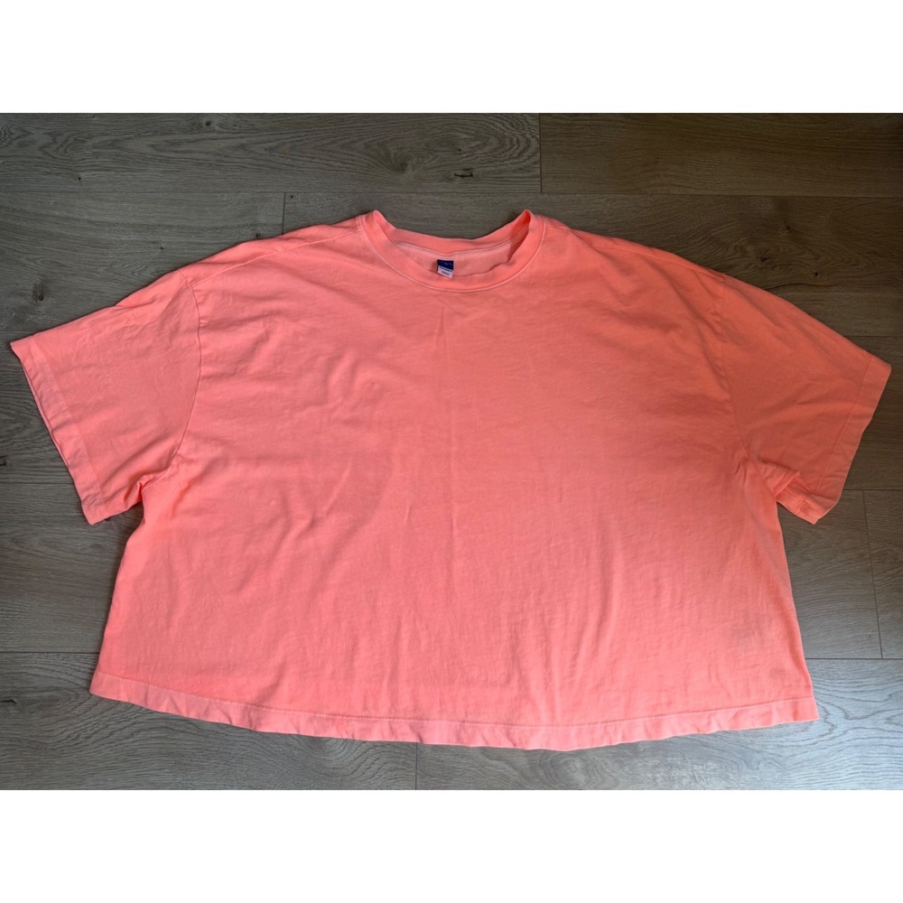 EUC Old Navy vintage Tee cropped neon orange short sleeve oversized fit size 3X